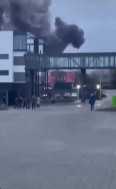 Missile hitting an airport. reportedly in Ivano-Frankivsk in Western Ukraine