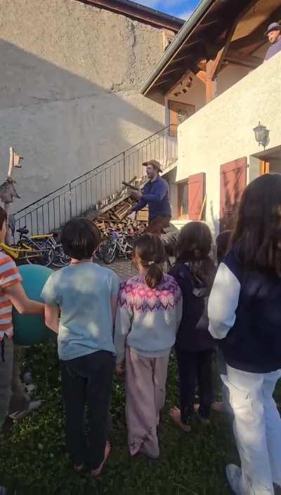 Trying to impress kids in France