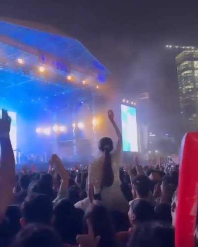 The crowd chant jiju, jiju during Nick Jonas' Lollapalooza concert in Mumbai