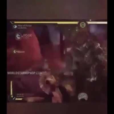 Woman attacks someone in her car like she is Liu Kang