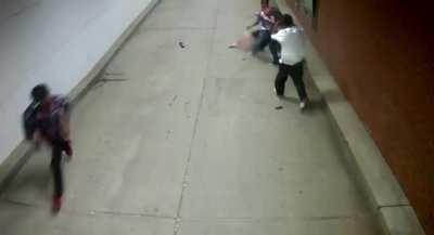 Couple of teenagers fights couple.