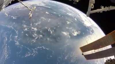 Amazing footage of Earth during a spacewalk on ISS