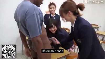 Japanese School Girls Service Black Master GIF