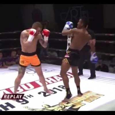 Buakaw with a combo and great sweep.