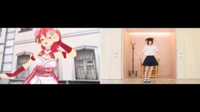 Miko, Mio, and Roboco sing and dance to Kimiiro ni Somaru, compared to original choreography. Yes, they can really move