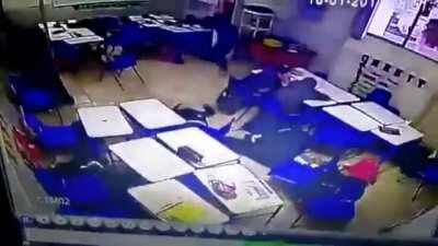 (WARNING: GRAPHIC AND DISTURBING) CCTV Footage of a 12 year old opening fire on his class in Monterrey, Mexico in 2017 2 Died (Including the shooter) and 3 injured