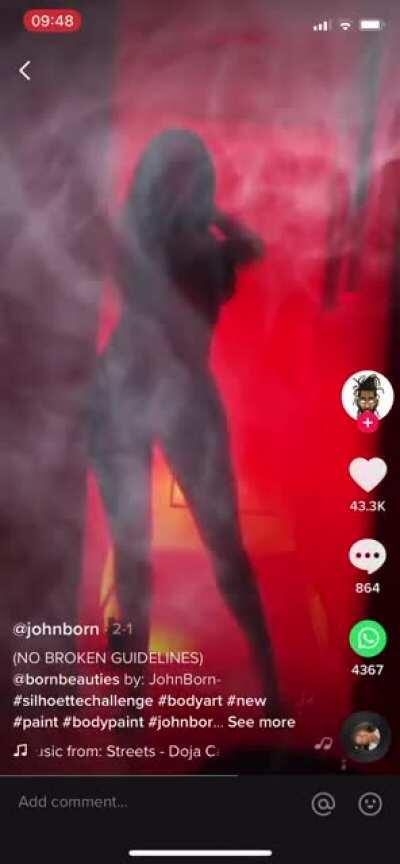 Fully nude with body paint Silhoettech Challenge