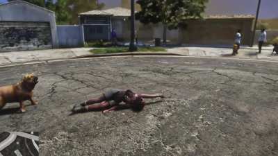 dog eating up my female character