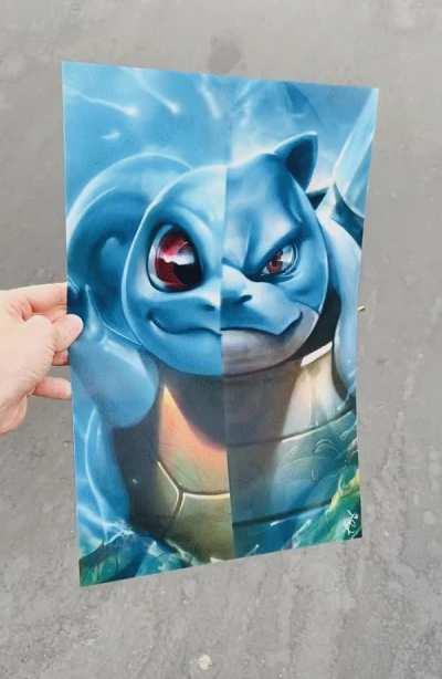 I drew the Pokemon Starters and their Evolutions as Split Artwork & produced a Lenticular Print!