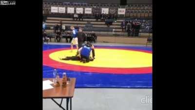 Attempting a flying armbar