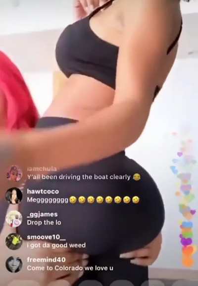 Megan the Stallion having fun with her petite friend