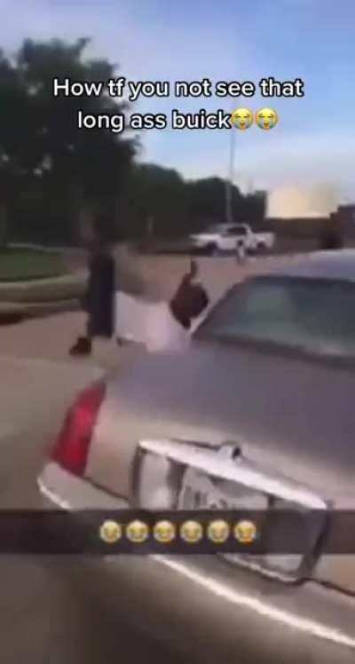 fr how he not see that long ass buick 😭😭😂