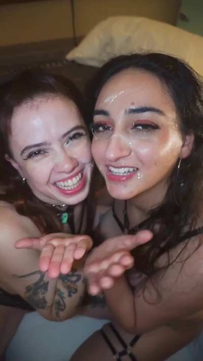 Begging is fun, but getting covered in cum is even better.