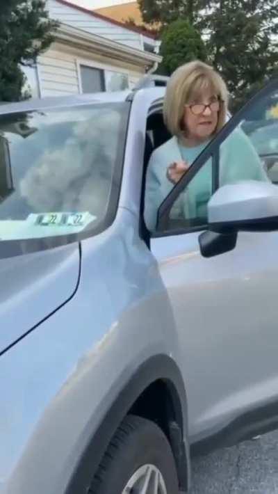 Boomer SPITS in woman's face, gets knocked to the ground