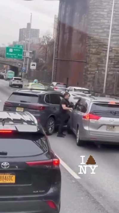 Road rage accident on Bronx Highway.