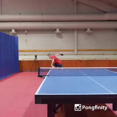 Crazy ping pong slice shot