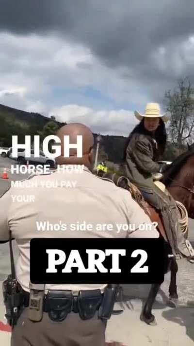 Heckler antagonizes a young lady and her brother for riding their horses.