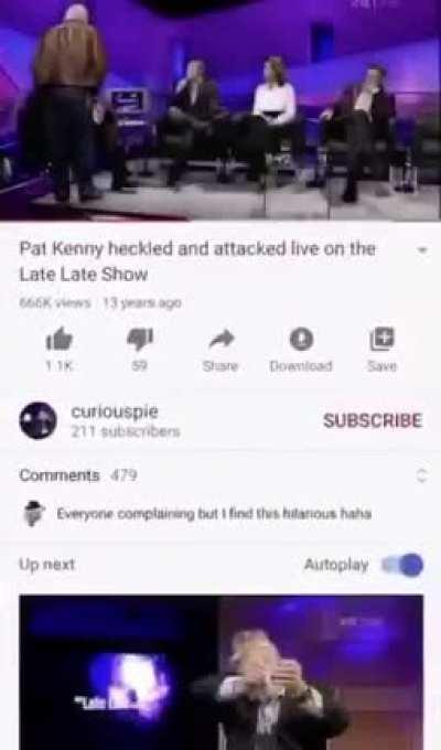 Pat Kenny vid doing the rounds. Thanks to whoever created it for the 5 second laugh that ensued.