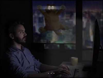 Jon's working late again...