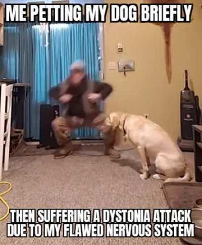 man spring dancing to good song