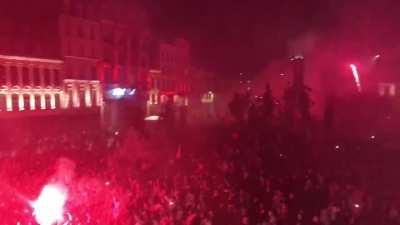 Scenes from Lille's main square after winning their 4th title in club's history