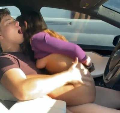 Riding him in a self driving car