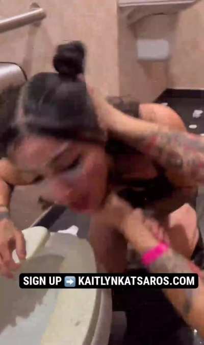 Kaitlyn Katsaros licking a toilet 👅