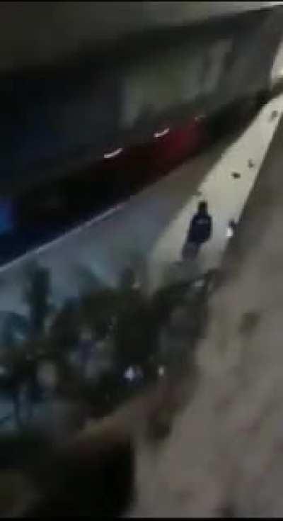 A group of robbers stop people going down the highway in Guatemala. One of the victims puts an end to their jokes.