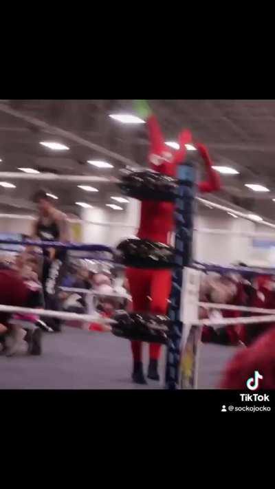 I went to a con as red pikmin and wrestled