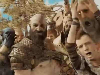 One from a series of reaction gifs created by the GoW dev team