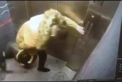 Not being careful enough in elevator