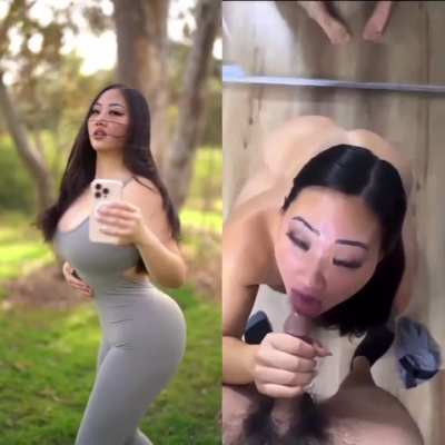 thicc big booty asian bj