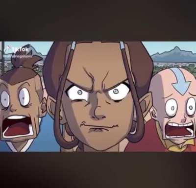 Found this gem of a vid on TikTok, Aang's face in the end kills me 😭