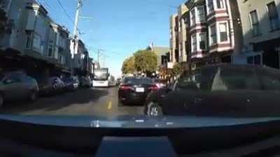 Dangerous and rude driver gets served by Karma