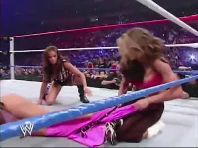 Melina Keeps Her Promise and Strips Torrie Wilson Down To Her Bra and PANTIES