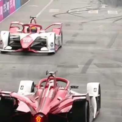 So Gio was rolling down the track backward and his teammate pulled up and said Hi