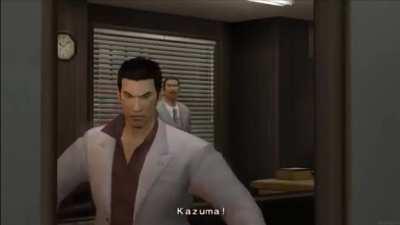 Kiryu discovers that doors make sounds.mov