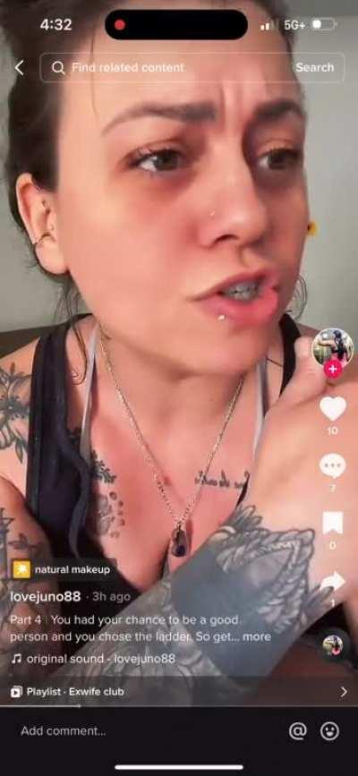 This one is a gold mine. Ex lovers spat but each won’t leave the other alone it sounds like