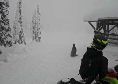 Runaway Snowmobile with a Stuck Throttle