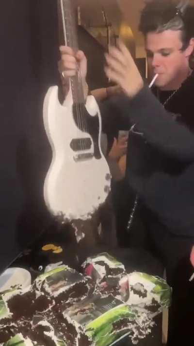 Just cutting some cake