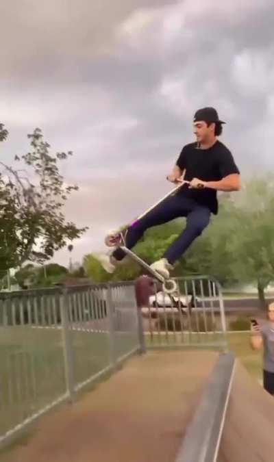 he thought he could fly Across the barrier...