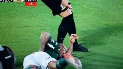 When you try to fake a foul but its coming from the ref