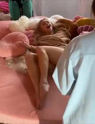 Leggy on bed