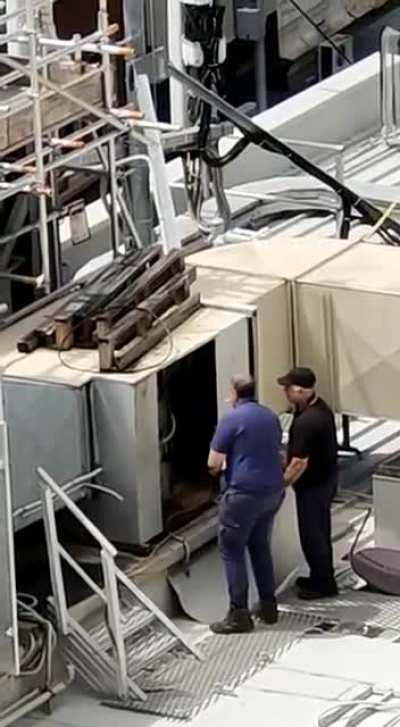 A few days ago I posted about a loud noise coming from a nearby building. Today they sent someone to 