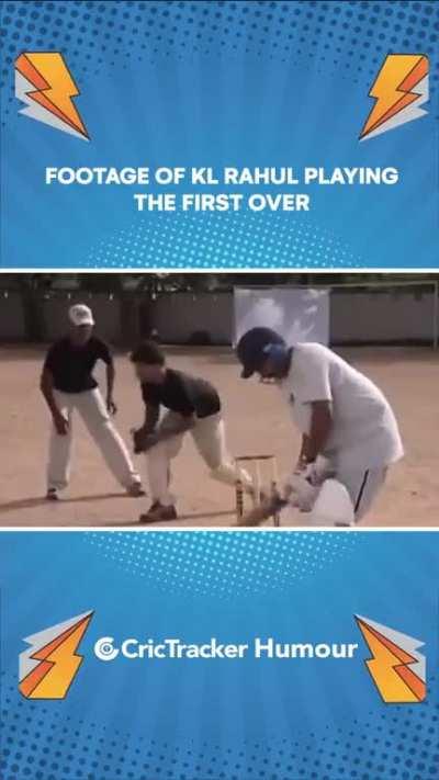 Footage of KL Rahul playing the first over