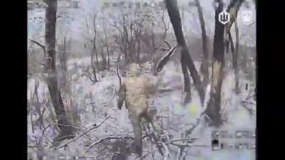 Multiple Russian soldiers taken out by Ukrainian 414th UAS Brigade 