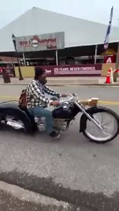 Tough biker out for a spin