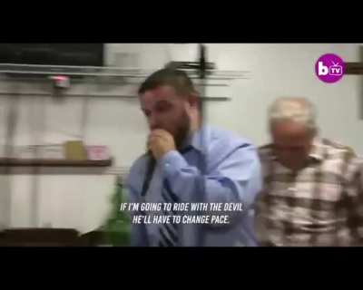 HMR while I use a snake as a prop in my sermon.