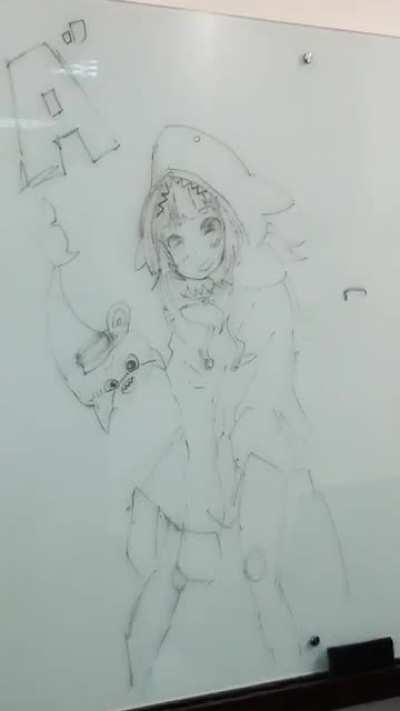 Drew Gura on a whiteboard in my workplace meeting room. I will not take it down.