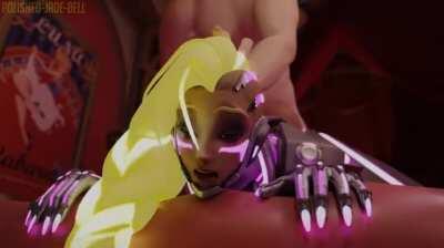 Sombra gets cum all over body (Polished-Jade-Bell) [Overwatch]